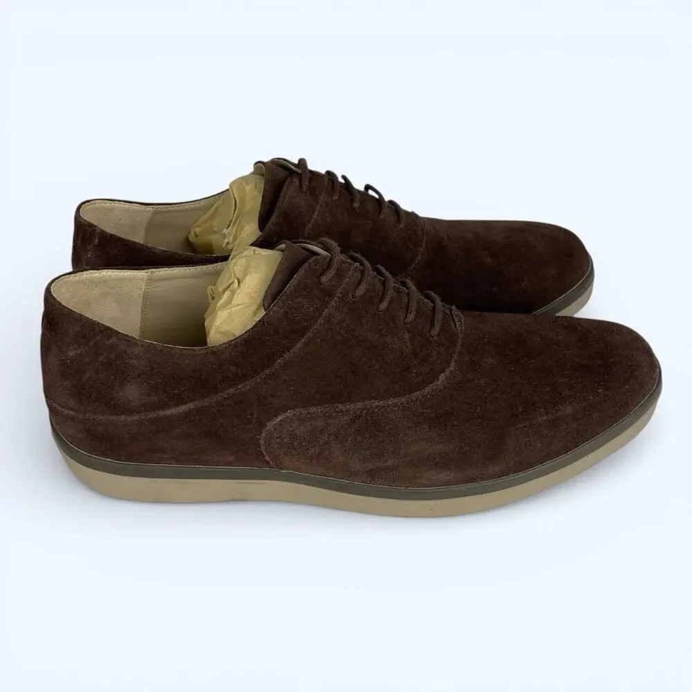 FitFlop Mens Lewis Suede Lace up Brown Suede Oxford Sneaker Casual Comfort SZ 11